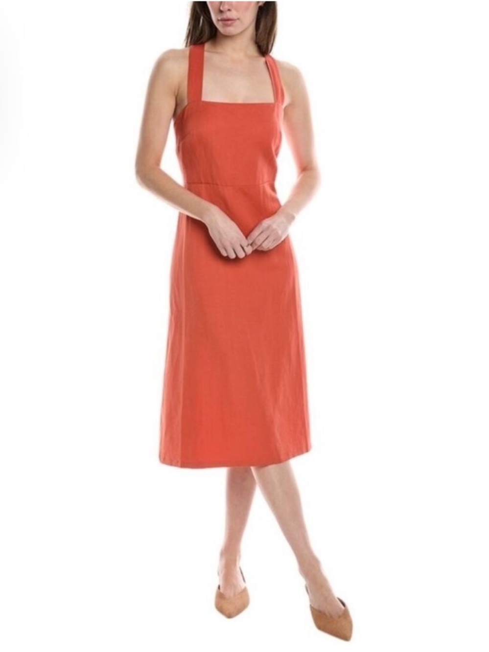 NWT Theory Midi Dress in Terracotta Orange